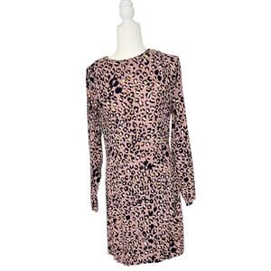 H&M Womens 10 Dress Unique Maximalist Edgy Animal Print Workwear Office Career